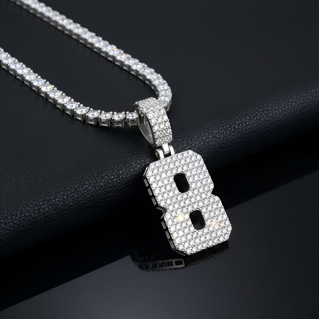 "0-9 " Round Style Numbers Charm with Moissanite Diamond VVS D Color | 925 SILVER | PASS DIAMOND TESTER!!!