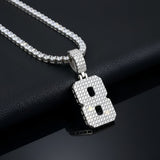 "0-9 " Round Style Numbers Charm with Moissanite Diamond VVS D Color | 925 SILVER | PASS DIAMOND TESTER!!!