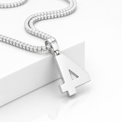 Iced Out Number Charm Pendant 0-9 | VVS D Color Moissanite | 925 Sterling Silver | GRA Certified | The Paradise Gems