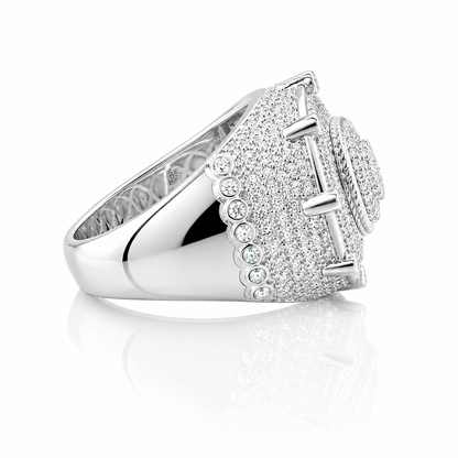 Mens Heavy Hip Hop Moissanite Ring VVS | Passes Diamond Tester