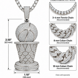 Moissanite Basketball Pendant 8CT