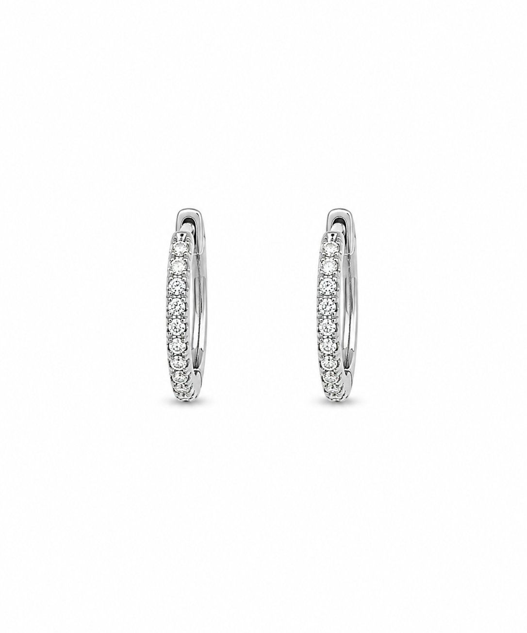 Moissanite pave huggie hoop earrings 1CT 14K gold 925 silver VVS D color GRA certified Atlanta Paradise Gems