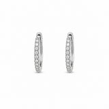 Moissanite pave huggie hoop earrings 1CT 14K gold 925 silver VVS D color GRA certified Atlanta Paradise Gems