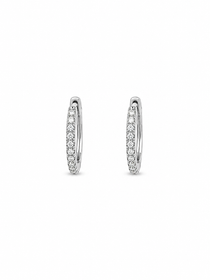 Moissanite pave huggie hoop earrings 1CT 14K gold 925 silver VVS D color GRA certified Atlanta Paradise Gems