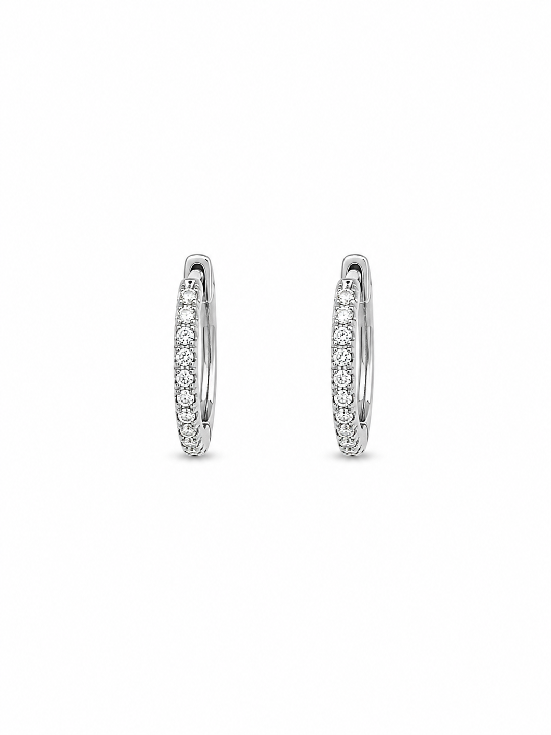 Moissanite pave huggie hoop earrings 1CT 14K gold 925 silver VVS D color GRA certified Atlanta Paradise Gems