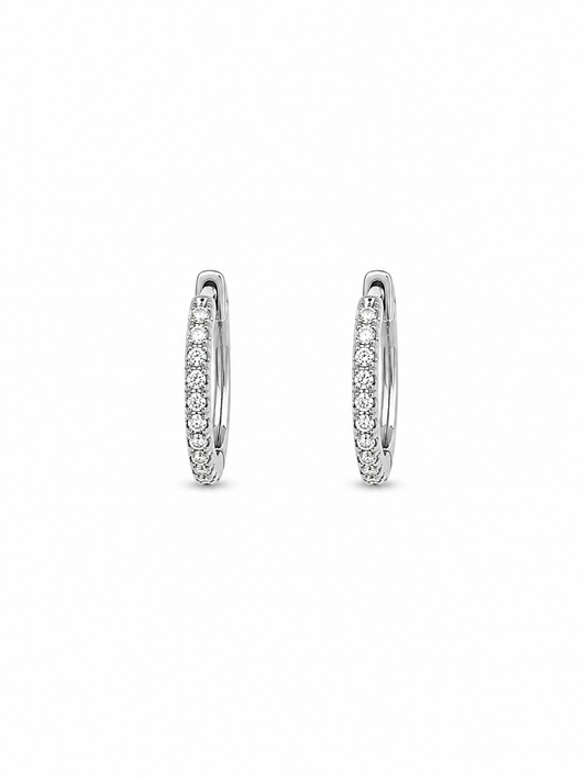 Moissanite pave huggie hoop earrings 1CT 14K gold 925 silver VVS D color GRA certified Atlanta Paradise Gems