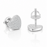 Moissanite 3D Heart Iced Out Stud Earrings