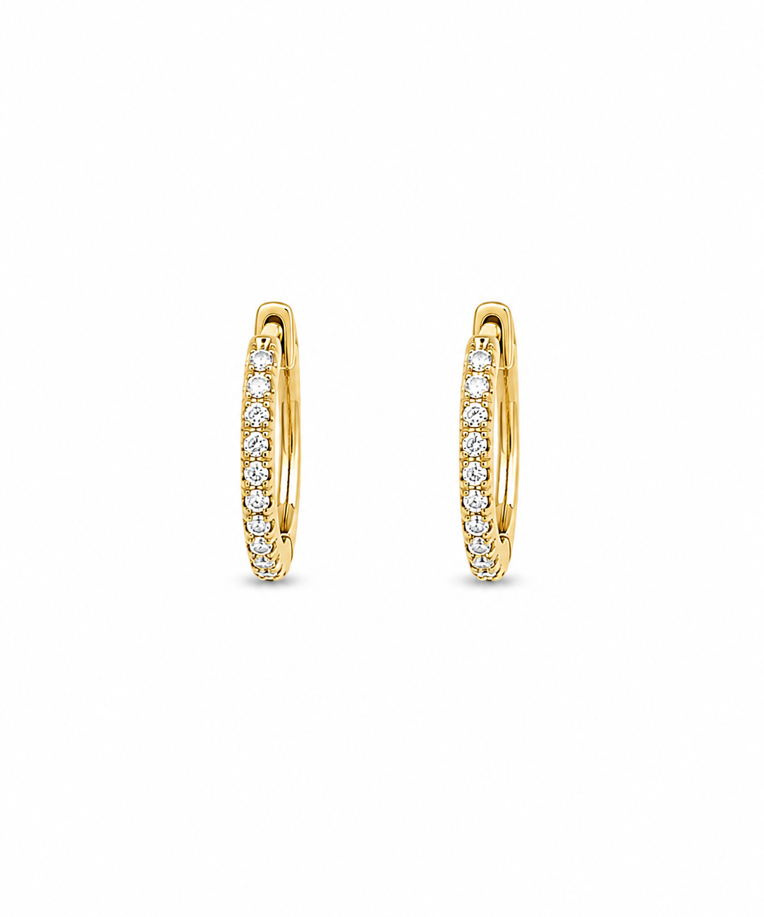 Pair of 1 CTW pavé moissanite huggie hoop earrings in sterling silver 