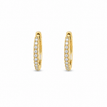 Pair of 1 CTW pavé moissanite huggie hoop earrings in sterling silver 