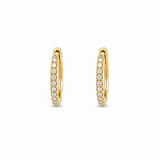 Pair of 1 CTW pavé moissanite huggie hoop earrings in sterling silver 