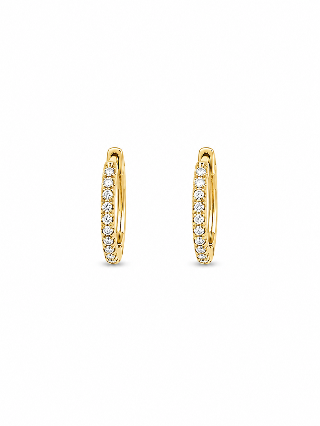Pair of 1 CTW pavé moissanite huggie hoop earrings in sterling silver 