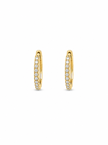 Pair of 1 CTW pavé moissanite huggie hoop earrings in sterling silver 