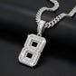"0-9 " BAGUETTE STONE Style Numbers Charm with Moissanite Diamond VVS D Color | 925 SILVER | PASS DIAMOND TESTER!!!