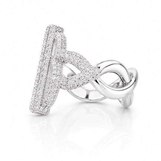 Mens Dollar Sign Moissanite Ring VVS