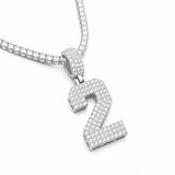 Moissanite Number Charm Pendant 0-9