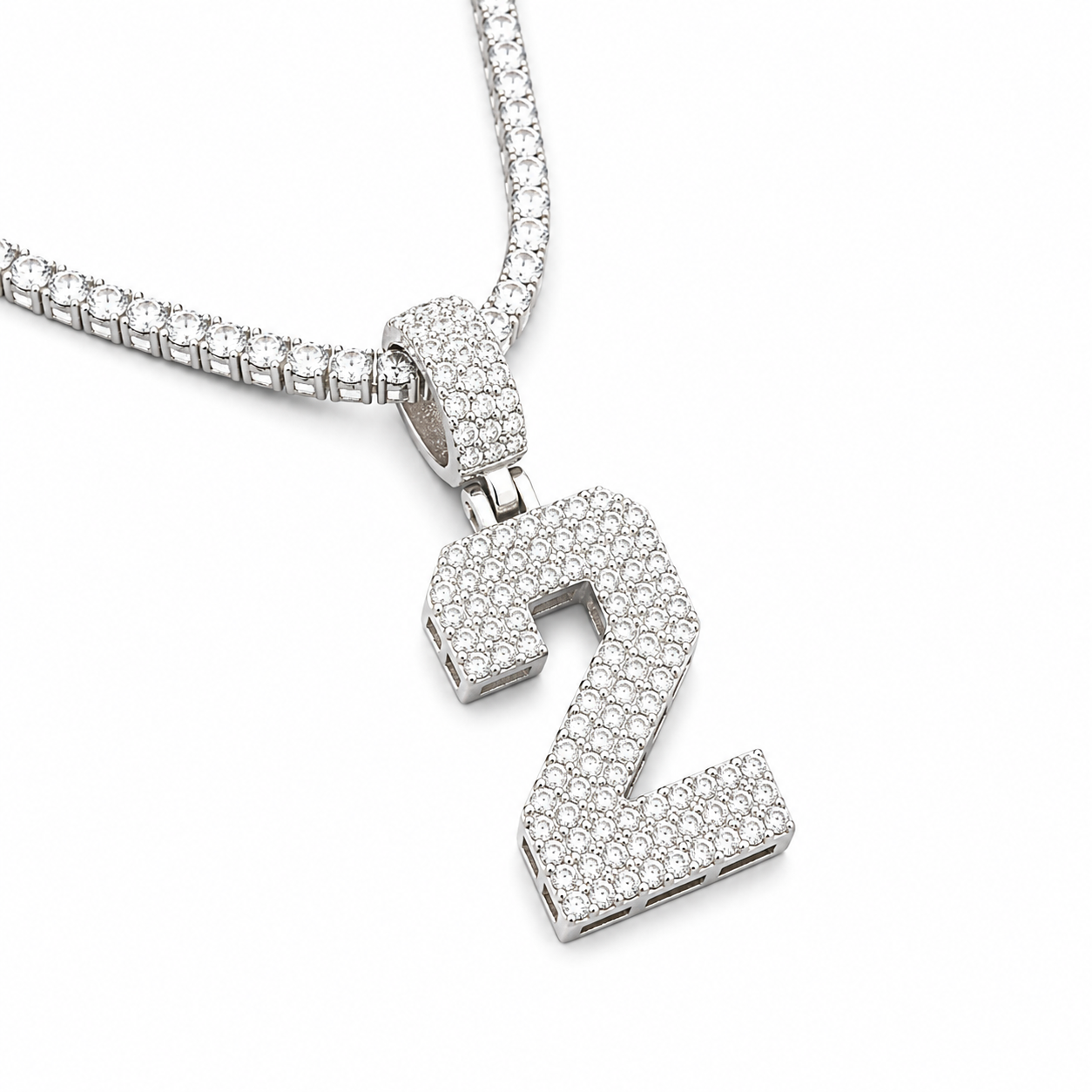 Iced Out Number Charm Pendant 0-9 | VVS D Color Moissanite | 925 Sterling Silver | GRA Certified | The Paradise Gems