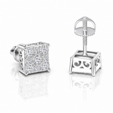 Mens moissanite square pointer stud earrings VVS D color GRA certified 925 sterling silver Atlanta