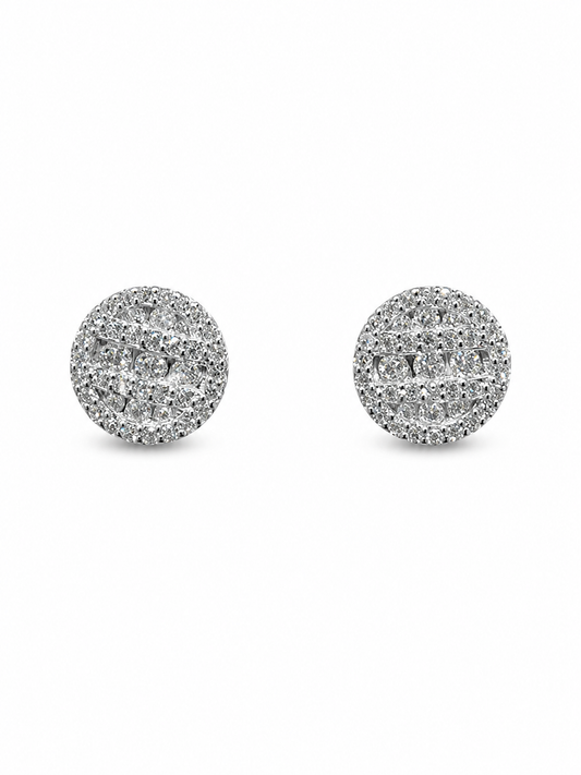 Moissanite Pave Cluster Stud Earrings 1CT