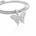 Moissanite butterfly charm hip hop style VVS D color GRA certified 925 silver passes diamond tester Atlanta
