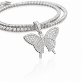 Moissanite butterfly charm hip hop style VVS D color GRA certified 925 silver passes diamond tester Atlanta