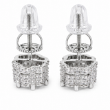 Moissanite Fully Iced Out Flower Cluster Stud Earrings | Paradise Gems
