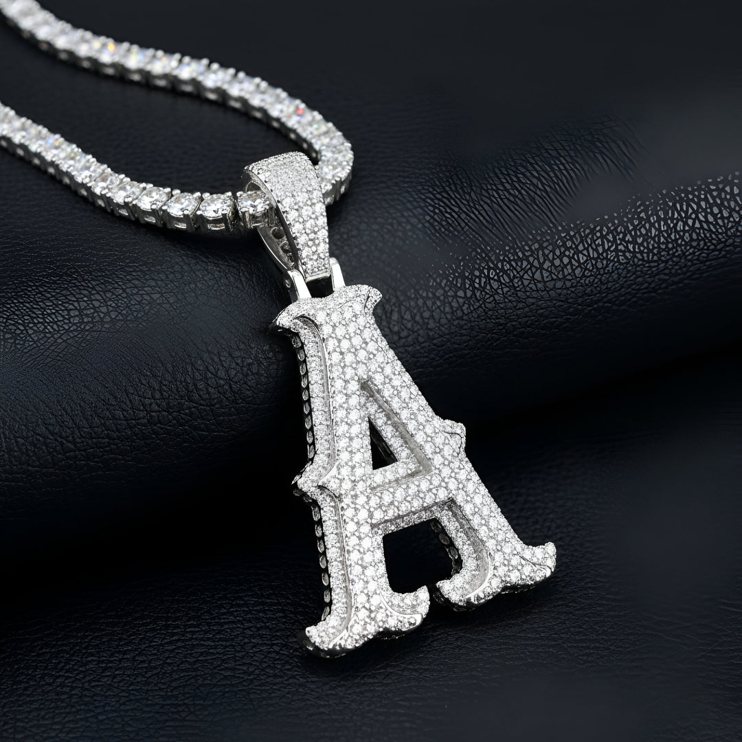 A-Z Letter Initials Round Style - Alphabet charm with Moissanite Diamond VVS D Color with 925 Silver 2.50 CARAT | PASSES DIAMOND TESTER! !