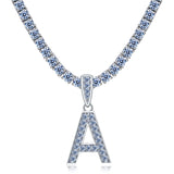 A-Z Letter initials - Alphabet charm with Moissanite VVS D Color with 925 Silver 1.00 CARAT | PASS DIAMOND TESTER!!!! WITH NECKLACE/WITHOUT NECKLACE