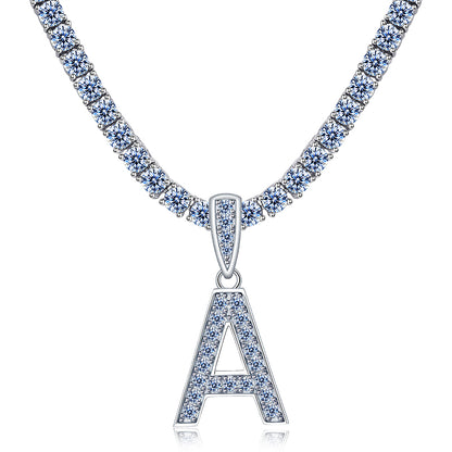 Moissanite Letter Initial Pendant A-Z | 1ct VVS D Color | 925 Silver | With Chain