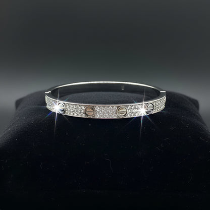 Moissanite Love Bracelet Bangle with Paved Diamonds