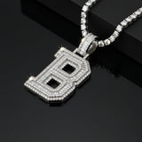 A-Z Letter Initials Baguette Style - Alphabet charm with Moissanite Diamond VVS D Color with 925 Silver 3.50 CARAT | PASSES DIAMOND TESTER!!