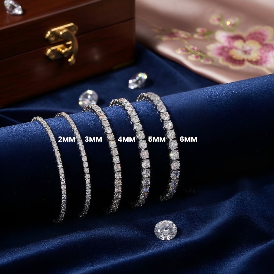 Rose gold moissanite tennis bracelet VVS D color GRA certified 925 silver women gift