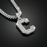 A-Z Letter Initials Baguette Style - Alphabet charm with Moissanite Diamond VVS D Color with 925 Silver 3.50 CARAT | PASSES DIAMOND TESTER!!