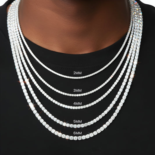 Moissanite Tennis Chain 2MM - 6MM | 925 SILVER | VVS D COLOR | PASS DIAMOND TESTER!!!!