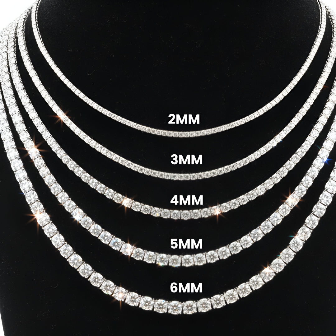 Moissanite Tennis Chain 2MM - 6MM | 925 SILVER | VVS D COLOR | PASS DIAMOND TESTER!!!!