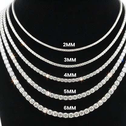 Moissanite Tennis Chain 2MM - 6MM | 925 SILVER | VVS D COLOR | PASS DIAMOND TESTER!!!!