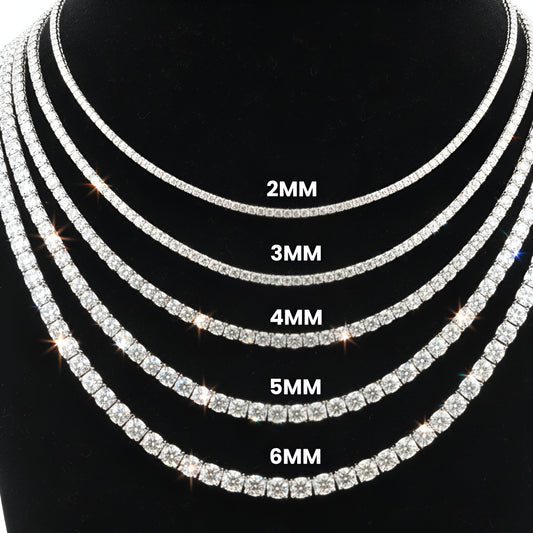 Moissanite Tennis Chain 2MM - 6MM | 925 SILVER | VVS D COLOR | PASS DIAMOND TESTER!!!!