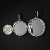 Custom Picture Pendant with Cuban Border style Moissanite Diamond VVS D Color | 14KT Gold Plated |925 Silver | PASS DIAMOND TESTER!!!