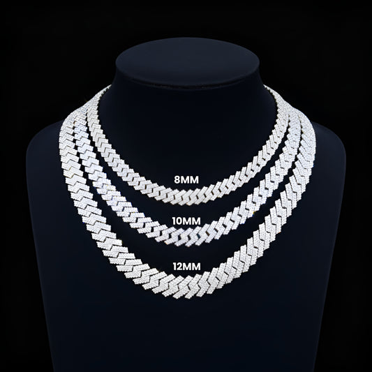 HIP HOP Style Brillant and Shiny CUBAN CHAIN Moissanite VVS D Color Men's/Women's Real 925 Sterling Silver 8MM-12MM | PASS DIAMOND TESTER!!!
