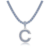 A-Z Letter initials - Alphabet charm with Moissanite VVS D Color with 925 Silver 1.00 CARAT | PASS DIAMOND TESTER!!!! WITH NECKLACE/WITHOUT NECKLACE