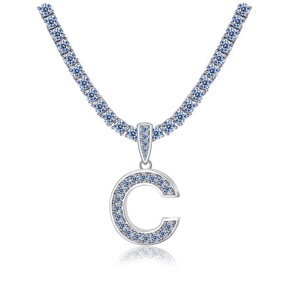 Moissanite Letter Initial Pendant A-Z | 1ct VVS D Color | 925 Silver | With Chain