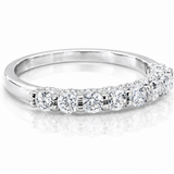 U-Prong Moissanite Half Eternity Wedding Band – 1CT VVS1 D Color | 925 Sterling Silver | GRA Certified, featuring brilliant round stones set in a sleek half eternity design.