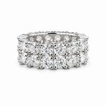 Mens moissanite double row eternity ring 12CT VVS D color GRA certified 925 silver Atlanta Paradise Gems
