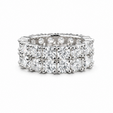 Mens moissanite double row eternity ring 12CT VVS D color GRA certified 925 silver Atlanta Paradise Gems