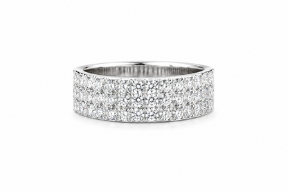 Mens moissanite double row half eternity band 1.56CT VVS D color GRA certified 925 silver Atlanta