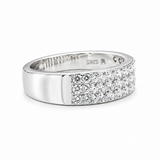 Mens Moissanite Double Row Band 1.56CT