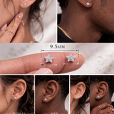 Moissanite Star Stud Earrings Men & Women