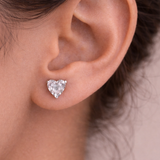 Moissanite Heart Stud Earrings 5.5MM Women