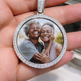 Moissanite Memory Photo Pendant Iced Out