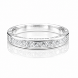 Moissanite Full Eternity Tennis Ring 1CT | GRA Certified featuring a full circle of sparkling round-cut stones set in a sleek polished band, ideal for elegant women’s rings.