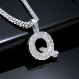 A-Z Letter Initials Baguette Style - Alphabet charm with Moissanite Diamond VVS D Color with 925 Silver 3.50 CARAT | PASSES DIAMOND TESTER!!